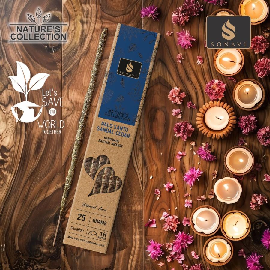 Palo Santo, Sandal & Cedar - All Natural Incense Sticks