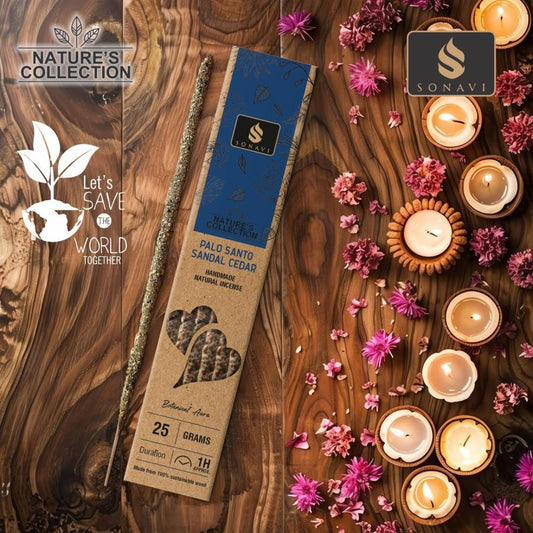 Palo Santo, Sandal & Cedar - All Natural Incense Sticks