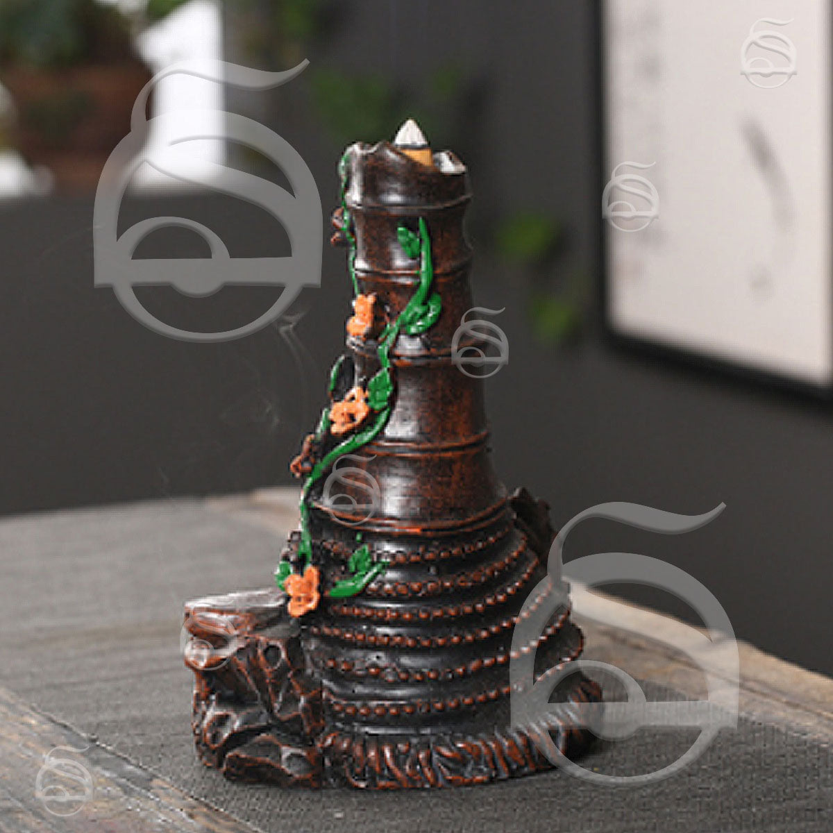 Backflow Incense Burner - Floral Tower