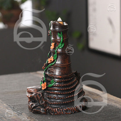Backflow Incense Burner - Floral Tower